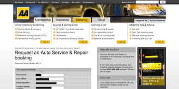 AA NZ booking form
